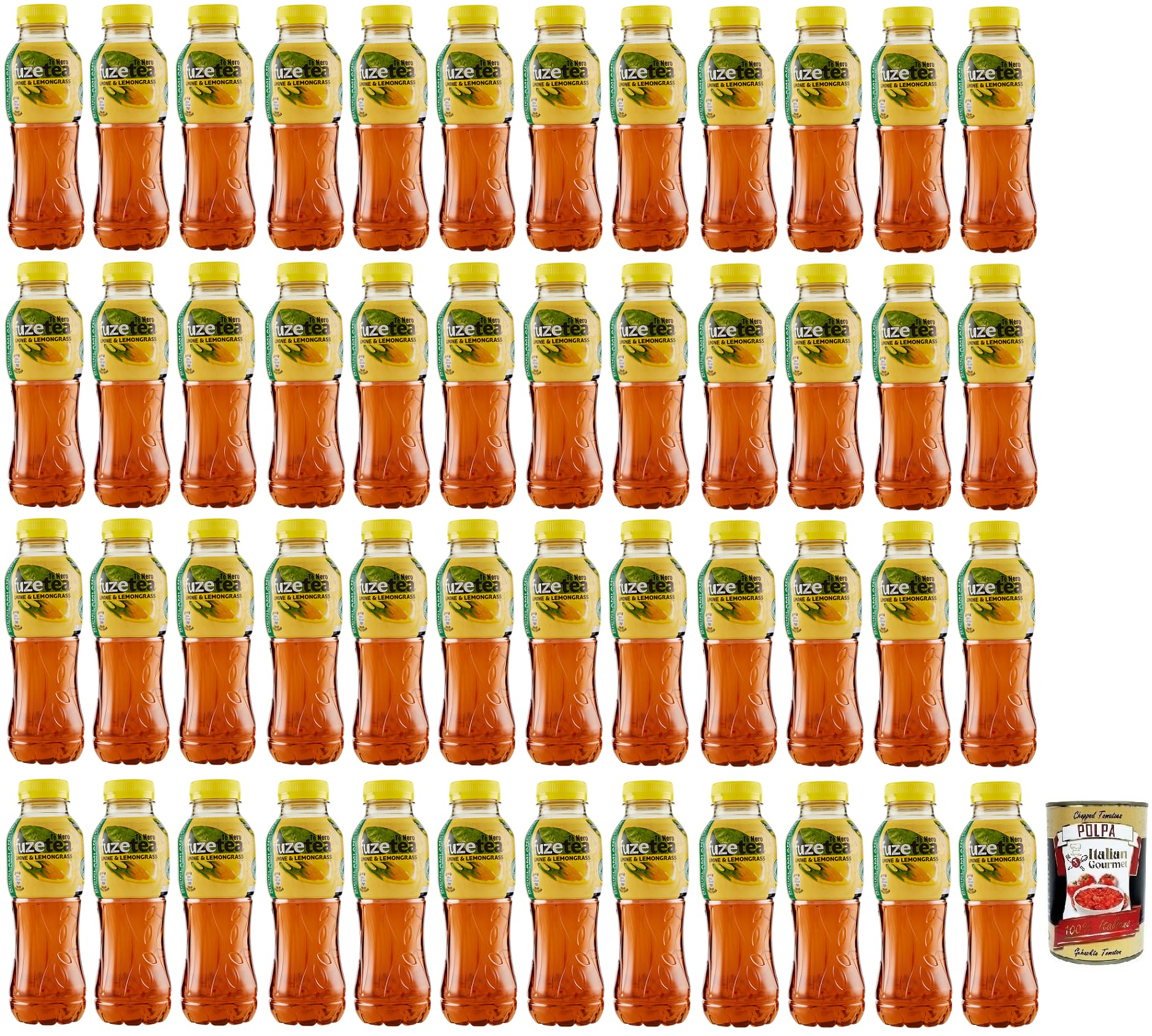 Italian Gourmet Limone tè freddo Zitronen-Eistee in PET-Flasche, 48 x 400ml | Bevanda analcolica con nota di citronella; Schwarztee-Drink erfrischend für, Gesamtnettogewicht 19,2 L + Kostenlos Polpa 400g