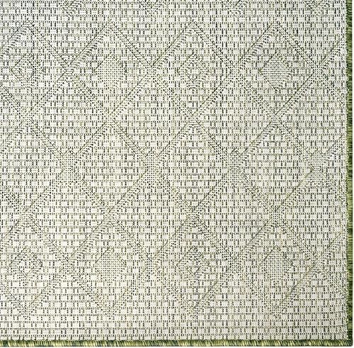 Vista 402 de Unique Loom Alfombra Colección enrejado Marroquí Celosía Transicional Interior y Exterior, Polipropileno Gris carbón/natural