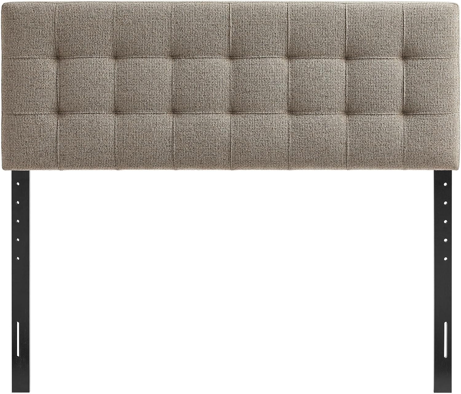 Modway Lily Queen Size Headboard with Biscuit Tufting in Taupe - Fabric Upholstery with Padded Design and 5 Height-Adjustable Mounts