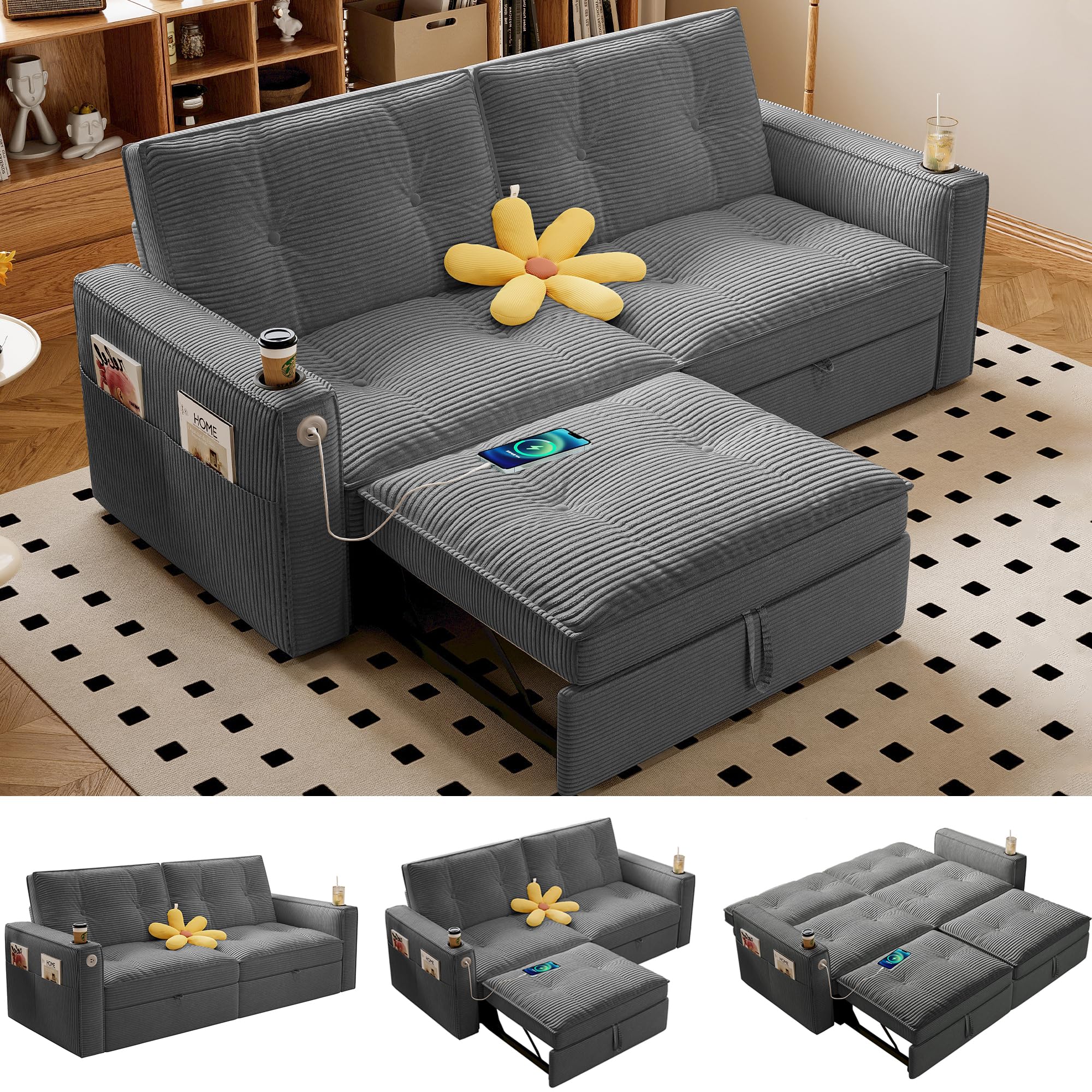 Queen Sleeper Sofa Bed 72 Inch Pull Out Couch