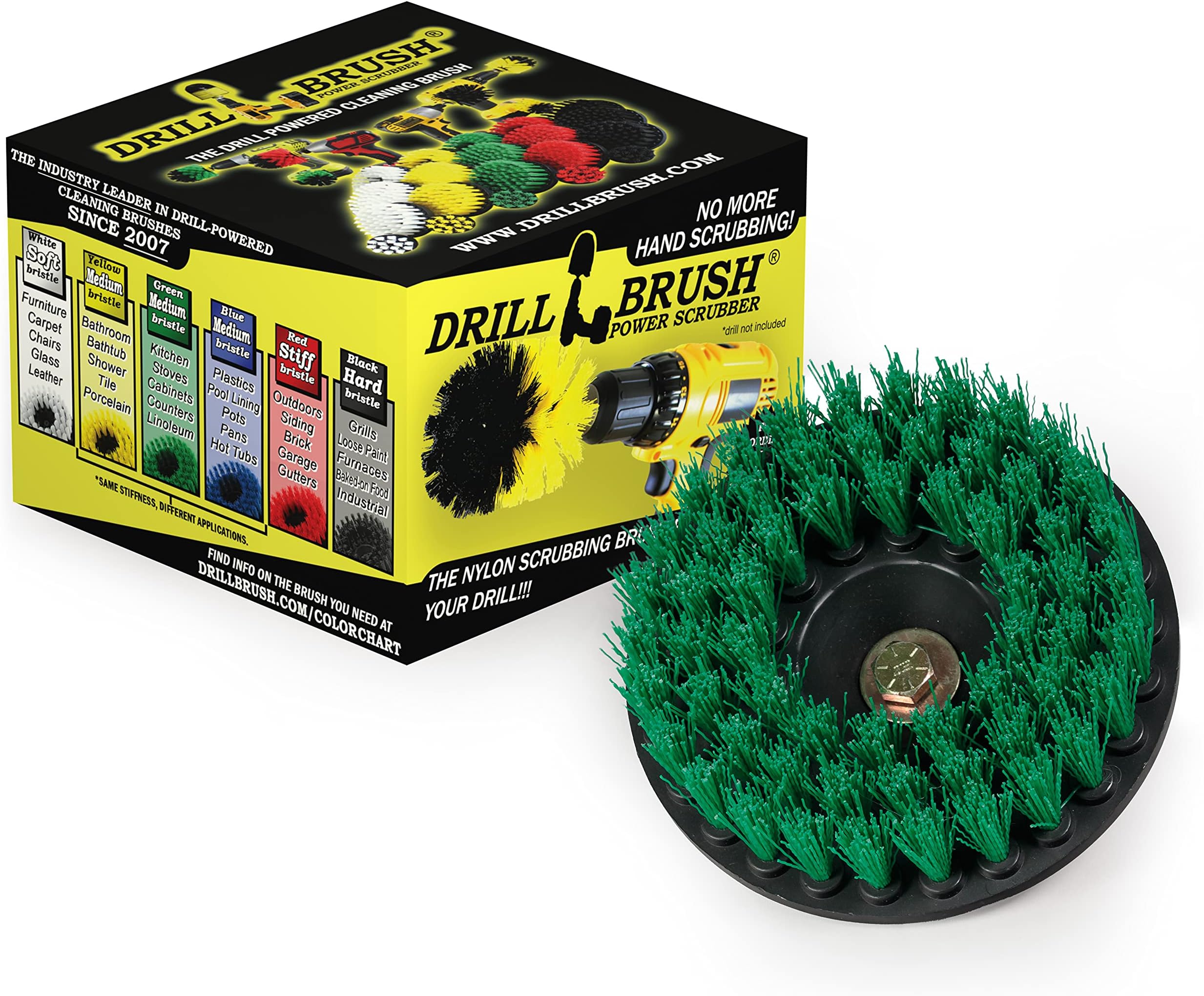 Construction Tools - Medium Scrub Brush - Threaded - 5/16 x 24 - fits Electric - Cordless - Air Pneumatic - Variable Speed - Dual Action - Orbital - Rotary - Buffer - Polisher – Machine