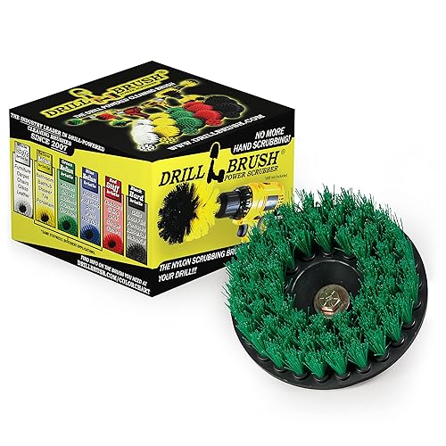 Drillbrush - Cepillo escobillero tamaño medio para máquinas pulidoras, roscado, diámetro de 516 x 24 pulgadas, inalámbrico, sistema neumático con