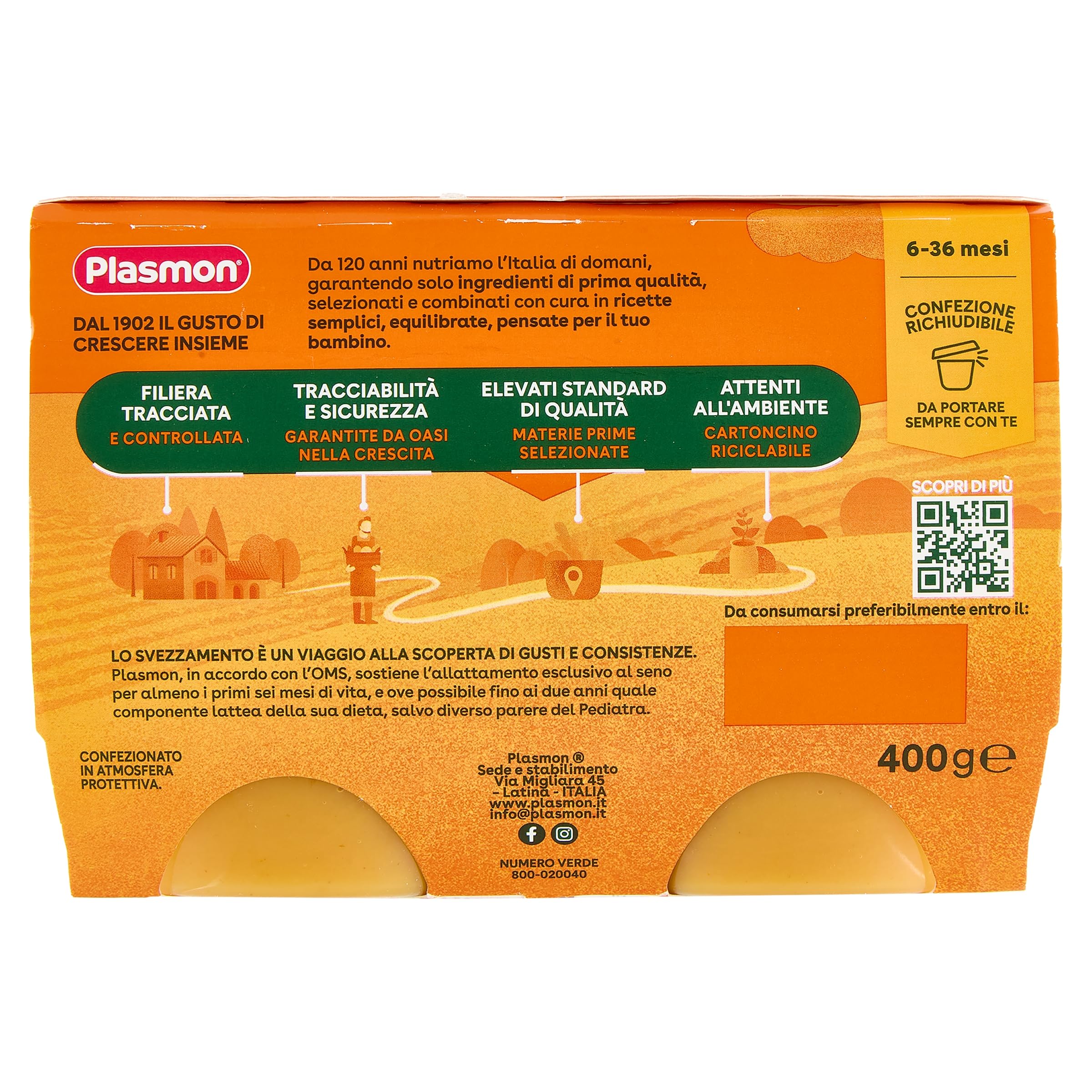 Plasmon Frutta dei Bambini - Frutta Mista 4x100g (6 Confezioni)