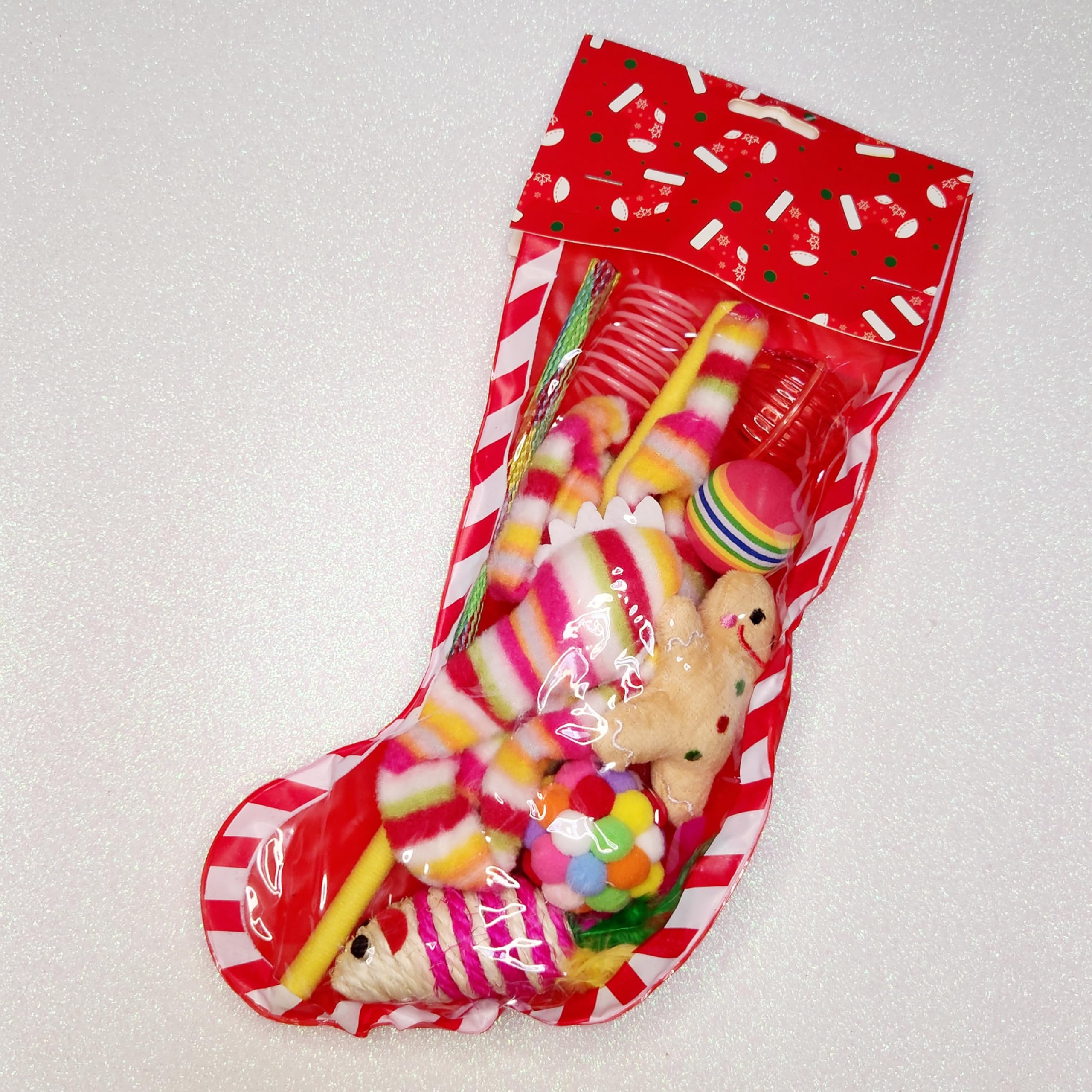 Sweet & Savage Pet ProductsChristmas Cat Stocking with Toys (Pink)