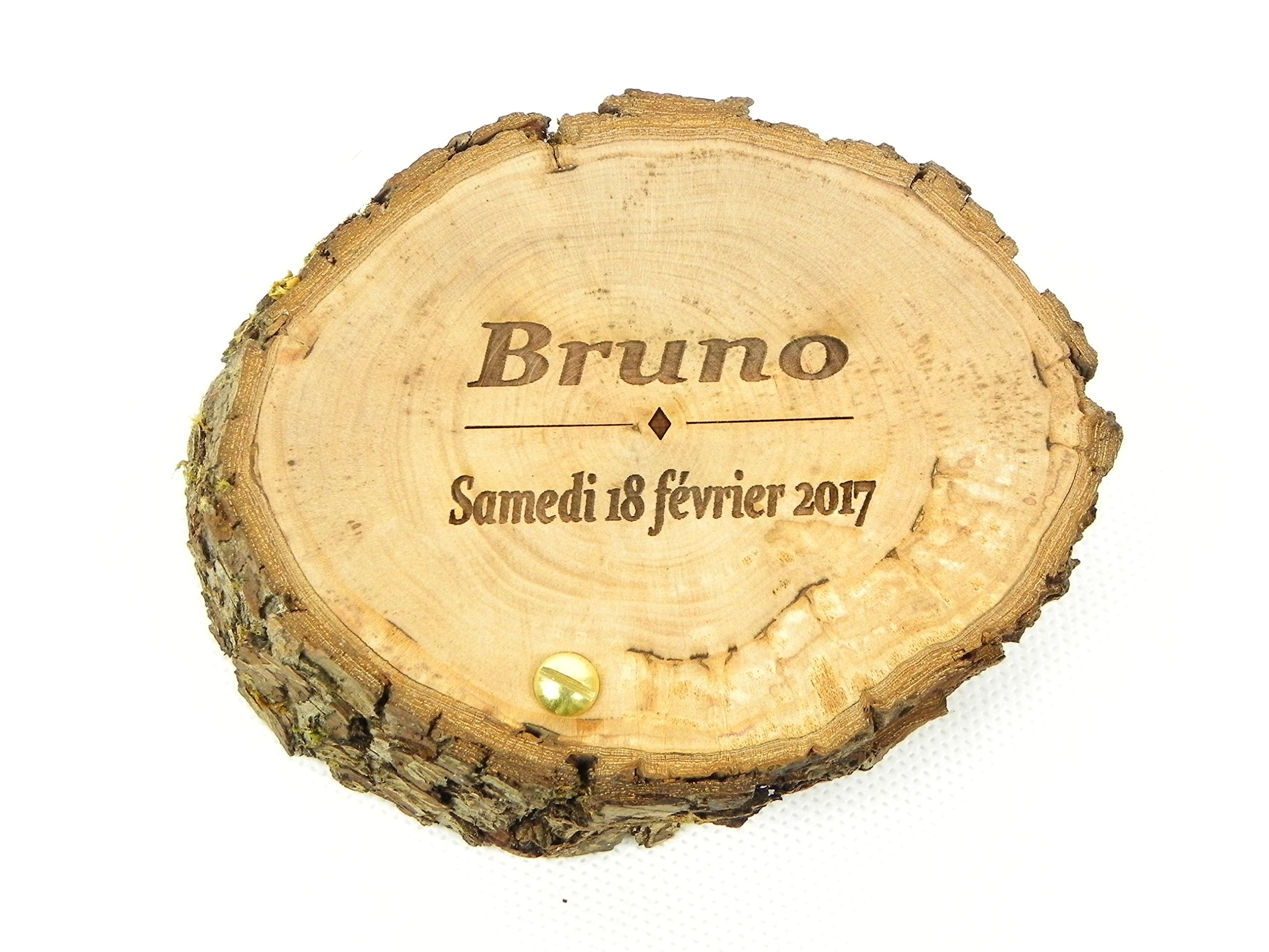 Lot de 2 porte alliances personnalisées en bois, boite à alliance personnalisée pour mariage champêtre, fait main avec un rondin de bois