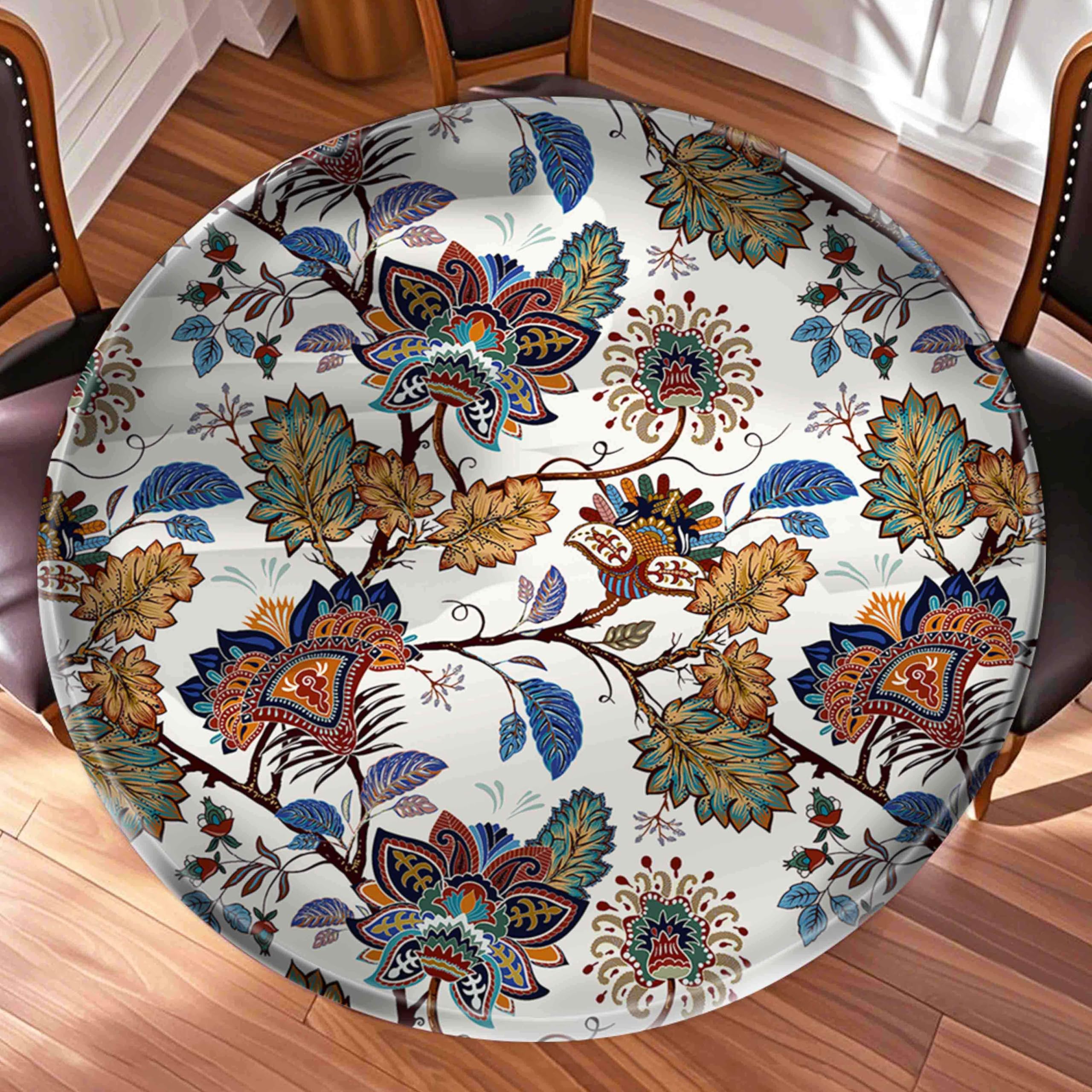 Ritgssi Round Tablecloth for Kitchen Dinning,07