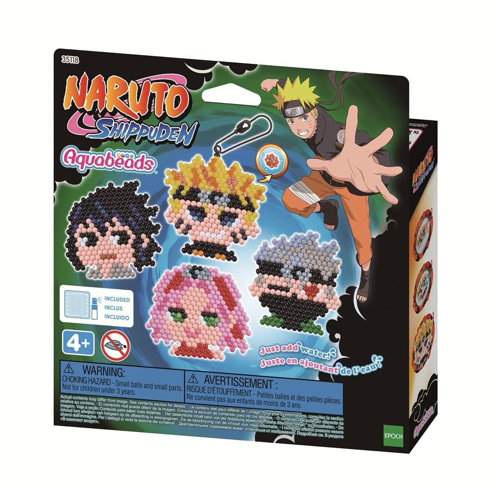 Aquabeads - Naruto Keychain Craft Kit - Creative Kit - Children's Manual Activity - Set of Beads That Stick with Water - Toy for Children Ages 4+ - 35118