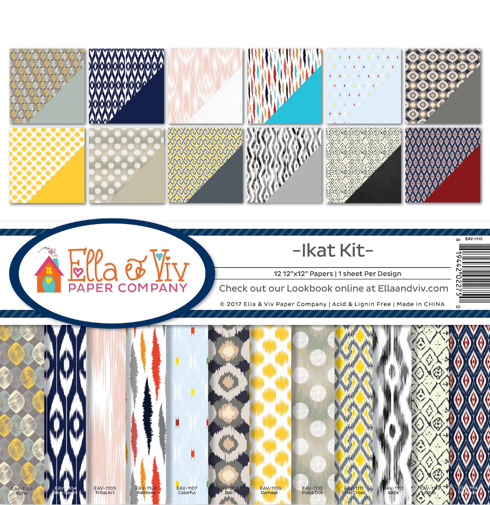 Ella & Viv 50 Shades Scrapbook Collection Kit - 12 Double-Sided 12x12" Papers, 2 Each Design - View #2