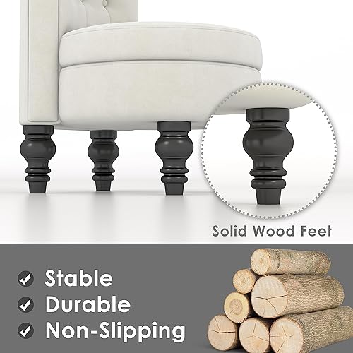 Miniatura 8 de MU Silla de respaldo alto de terciopelo holandés, muebles de sala de estar, asiento de acento real, sillas de trono, estilo simplemente elegante