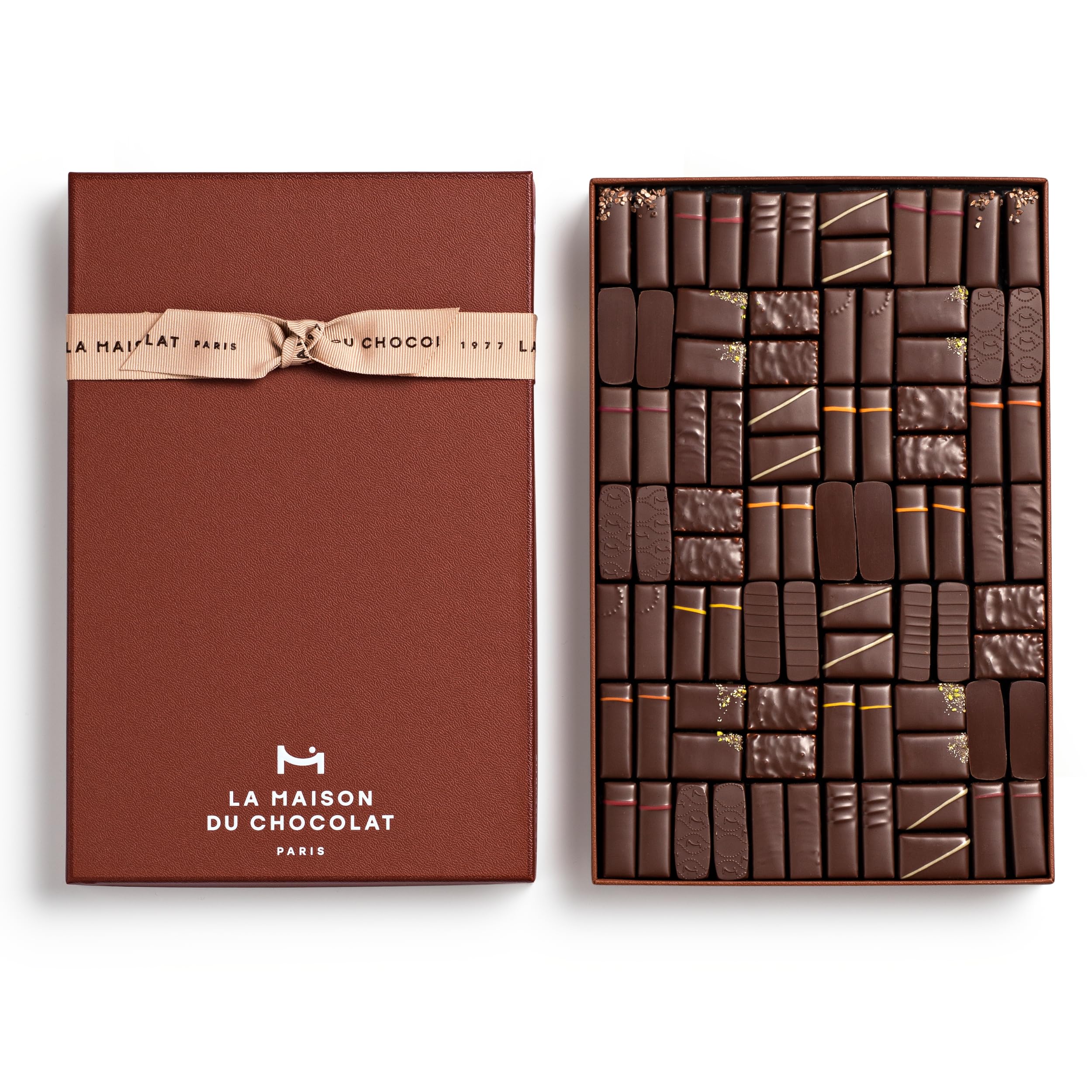 La Maison Du Chocolat Premium Dark Chocolate Coffret Maison Gift Box - 84pcs Gourmet French Chocolate