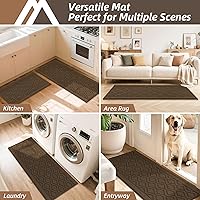 Vista 7 de COSY HOMEER Alfombras de cocina de 48x20 pulgadas/30x20 pulgadas hechas de 100% polipropileno, 2 piezas, alfombra de cocina suave especializada