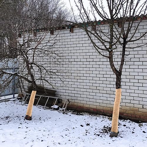 Miniatura 7 de 12 rollos protectores de árbol de arpillera natural de 118 pies, envolturas de árbol de 7.8 x 9.8 pies para proteger la corteza, cubiertas de