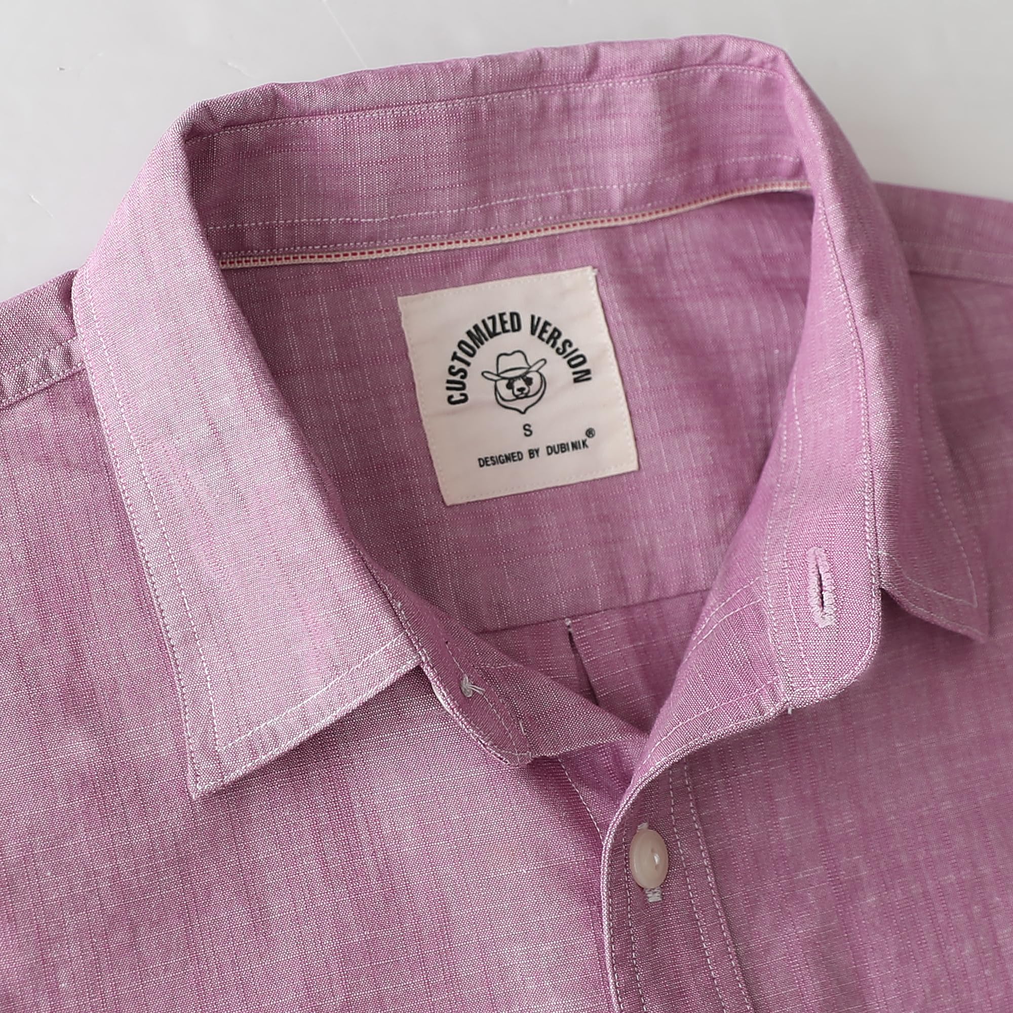 Dubinik® Camisas para Hombre Tela Juvenil Manga Larga Trabajo Casual Botones Vintage Algodon con Bolsillos