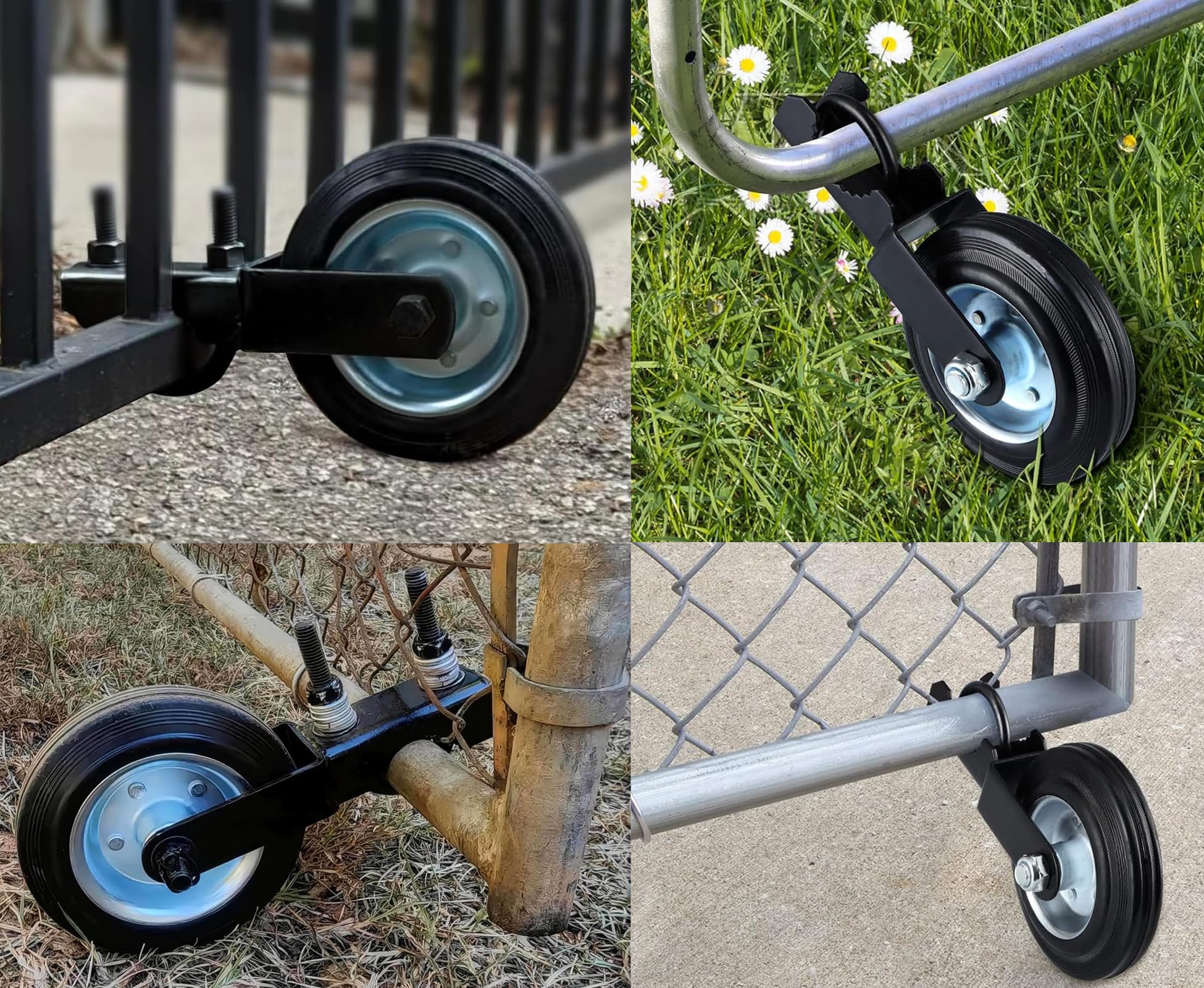 Gate Wheels Heavy Duty Spring-Loaded Gate Caster 6" For Wooden & Metal Tube Gate - View #9