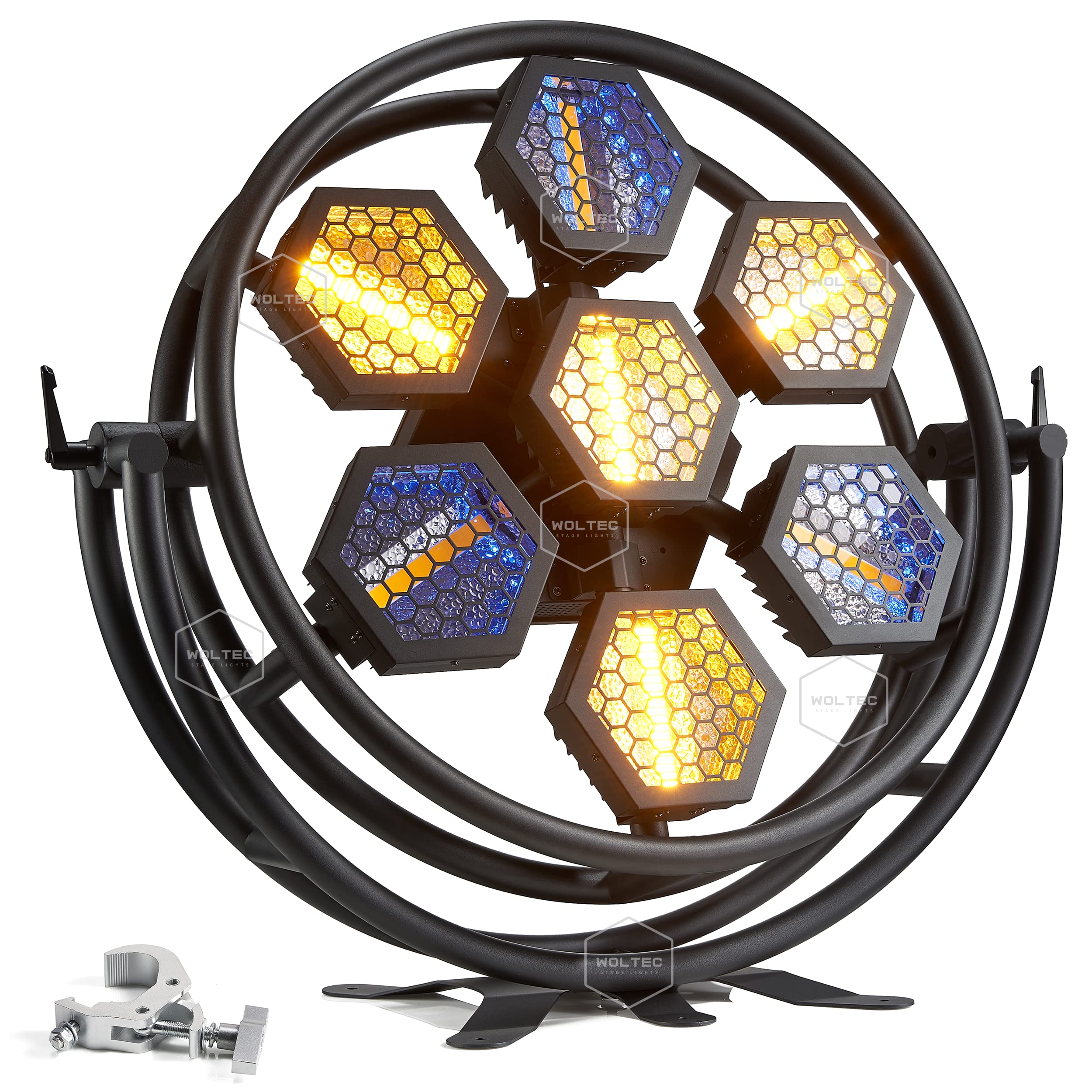 7 LED Hexagonal Retro Stage PAR Light for Disco and DJ Parties Background Effect β A Sound Active Rave Light with Tungsten-Look Filament and RGBW Glow of Strobe Lamp