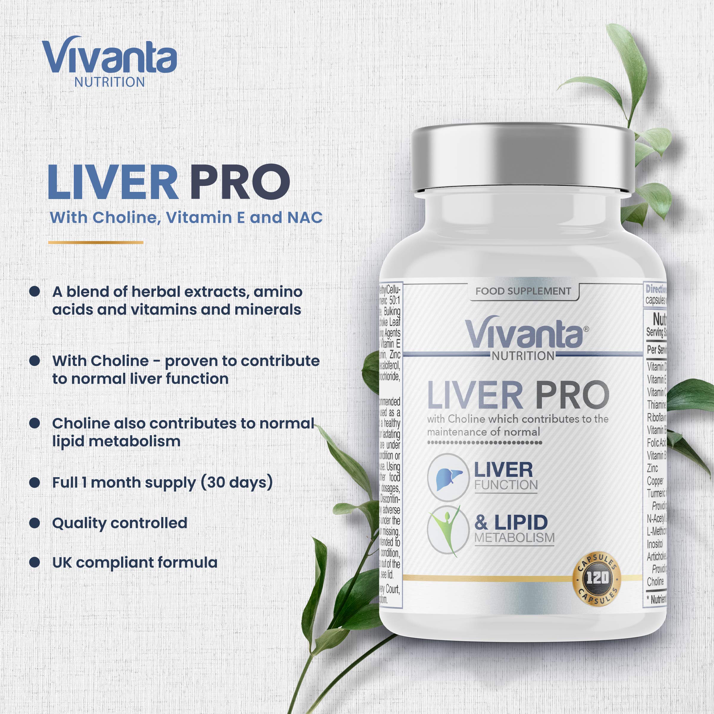 Liver Pro (120 Capsules) with Choline to Support Normal Liver