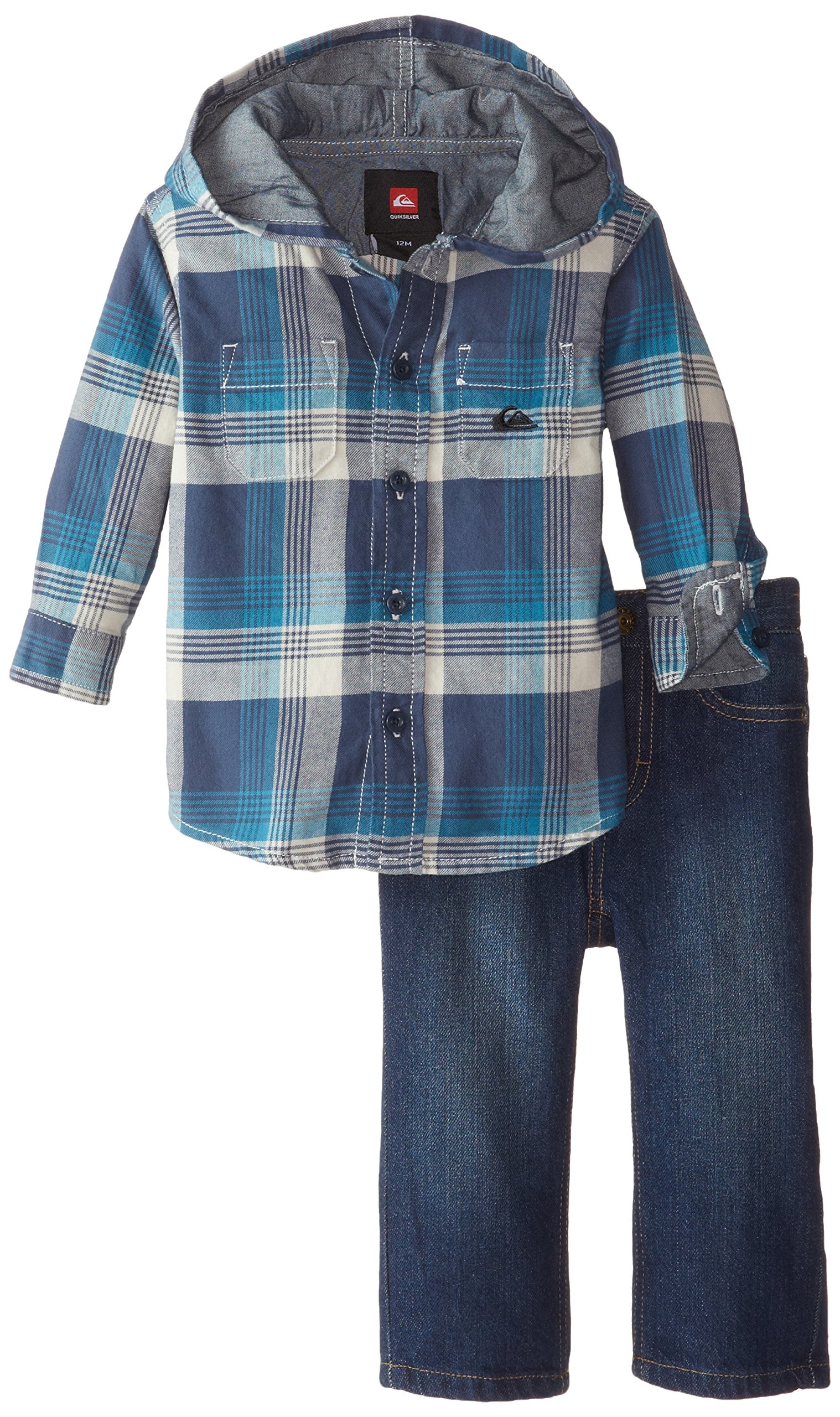 Quiksilver Baby Boys' Flannel Hooded Shirt with Jeans