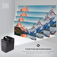 Vista 6 de KODAK FLIK HD9 Proyector inteligente Mini película negra portátil para interiores y exteriores con aplicaciones de transmisión de TV Android