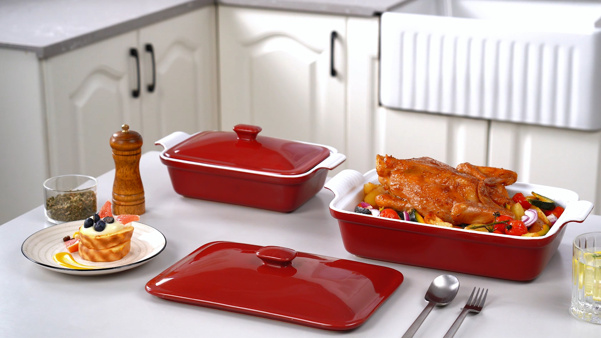 Amazon.com: vancasso Blossom Casserole Dish With Lid, 3.8 Quart