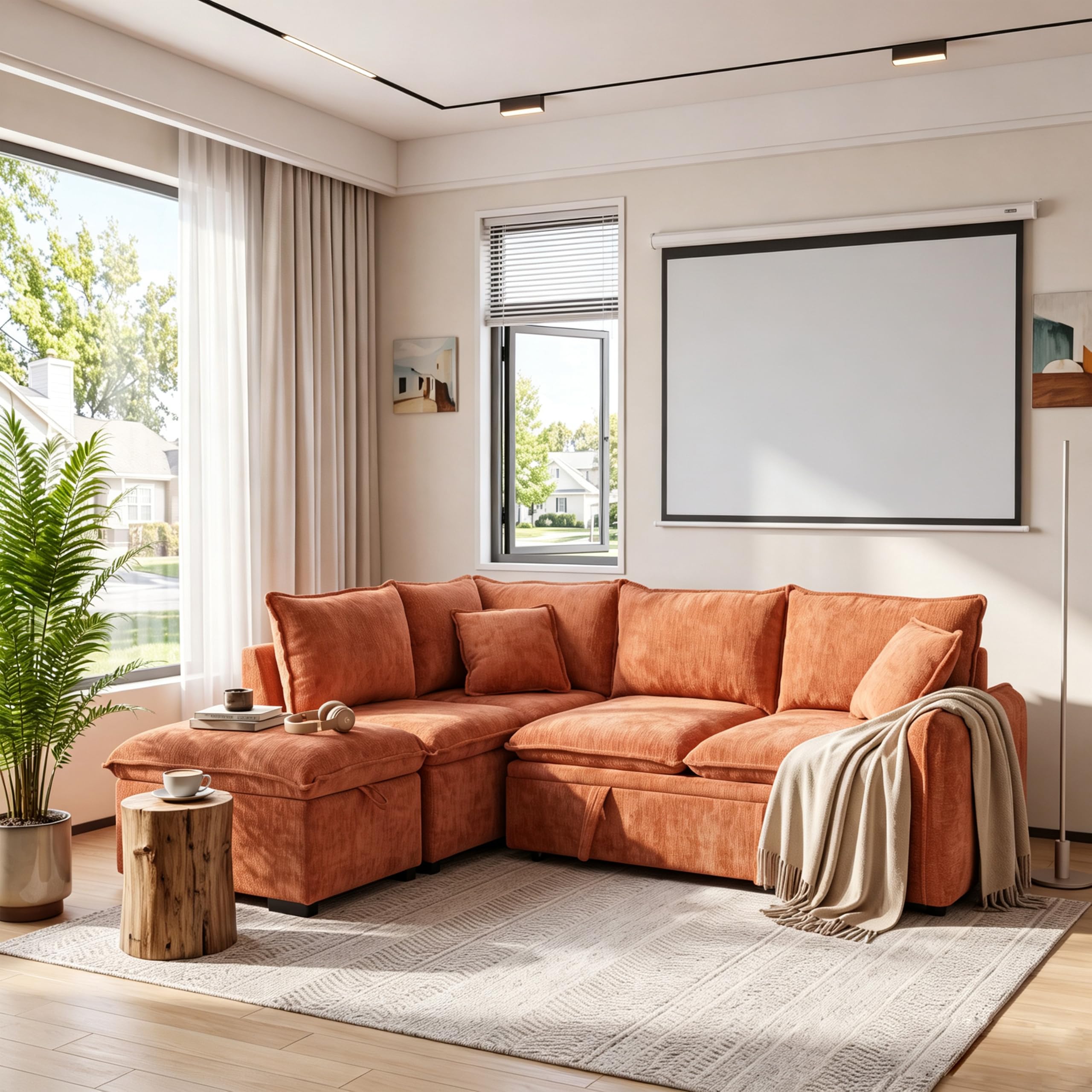 Photo 1 of ** three boxes **ERYE Sleeper Sectional Sofa with Storage Ottoman