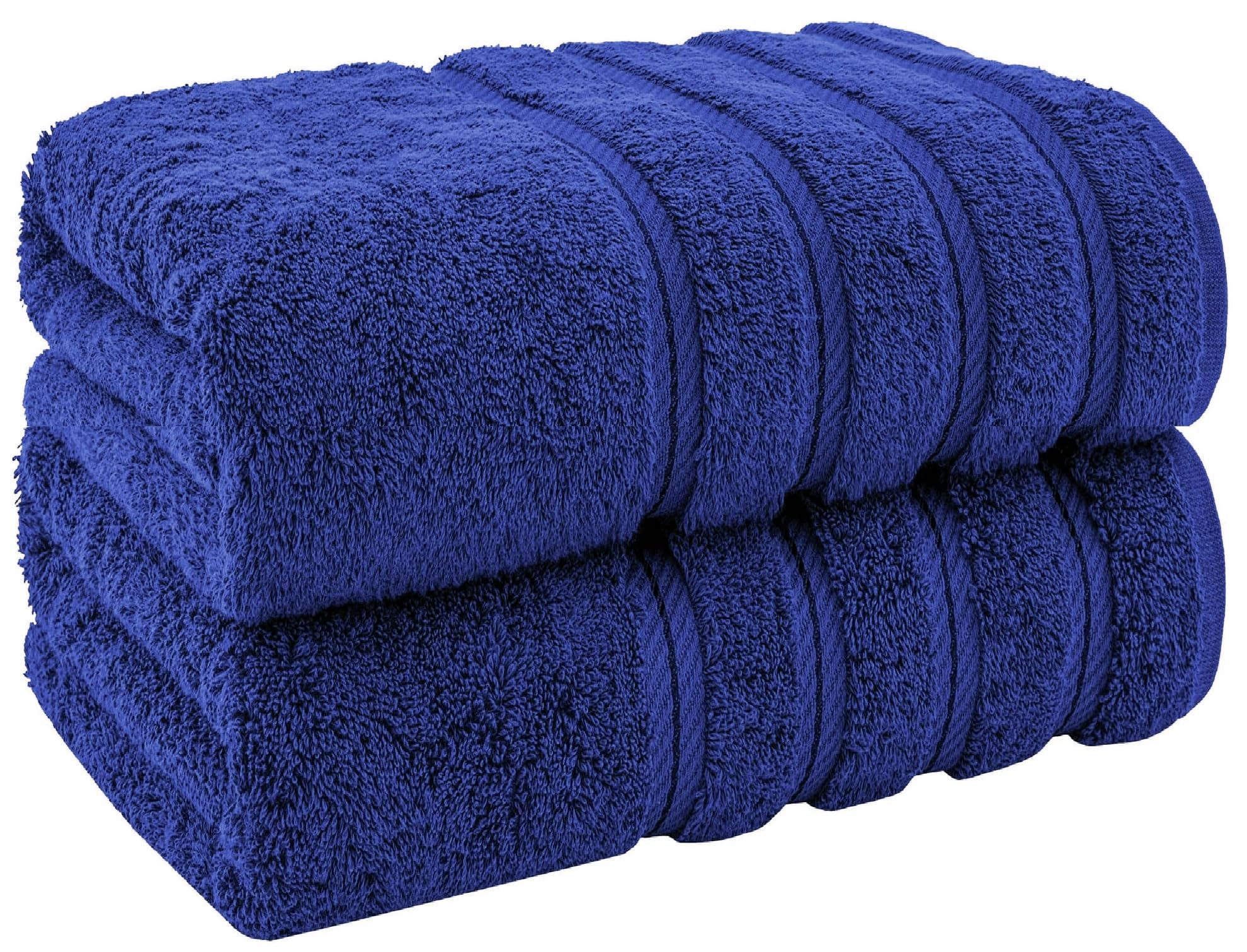 Pack of 2 Jumbo Bath Sheet 100 x 200 cm Premium 100% Egyptian Combed Cotton Luxury Towel Ultra Soft & High Absorbent Quick Dry Hotel Quality Extra Large Bathroom Towels (Blue)