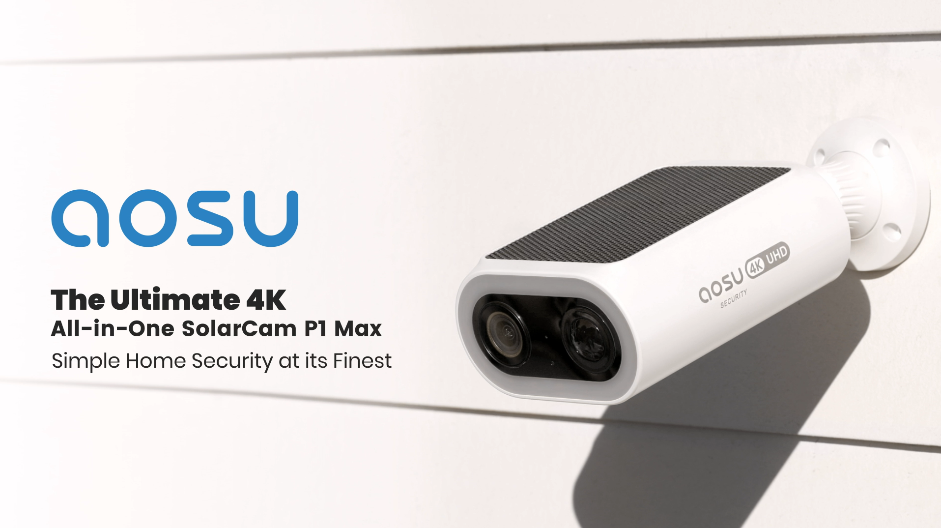 AOSU 2K Caéra Surveillance WiFi Extérieure sans Fil, Solar Security