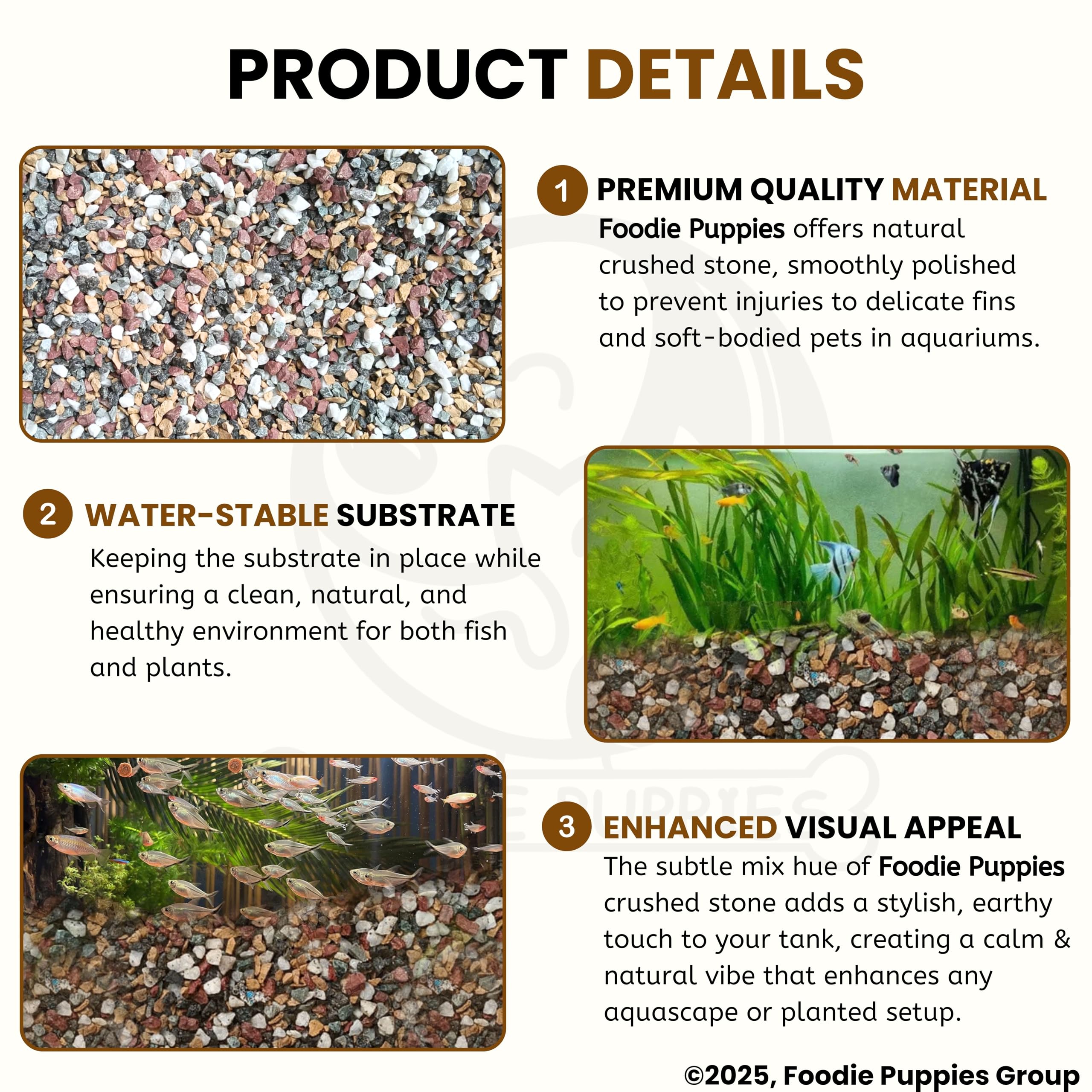Foodie Puppies Natural Gravel (Mix Marble, 900gm) (7mm - 13mm) Decorative Stones for Aquarium/Fish Tank, Garden, Home Decoration, Vase Filler Indoor & Outdoor Pebble