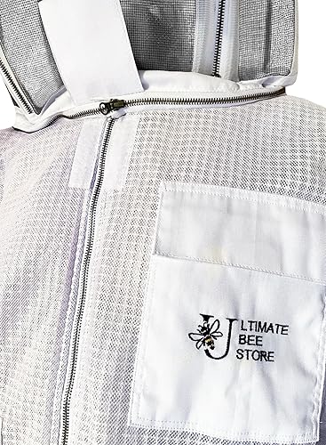 Miniatura 5 de Ultimate Bee Store Chaqueta de abeja ultra ventilada para apicultores, chaqueta de apicultura de 3 capas resistente a las picaduras para hombres y