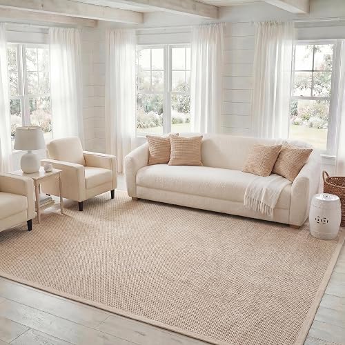 SAFAVIEH Natural Fiber Area Rug 8x10 Marble & Beige NF143C