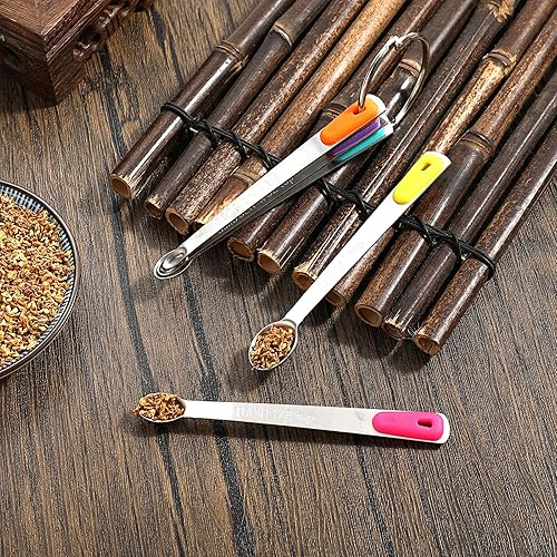 Miniatura 8 de Aster Measuring Spoons Set of 5,Stainless Steel Mini Measuring Spoons Teaspoon for Dry or Liquid Ingredients 164, 132, 116, 18, 14 tsp,Small Measure