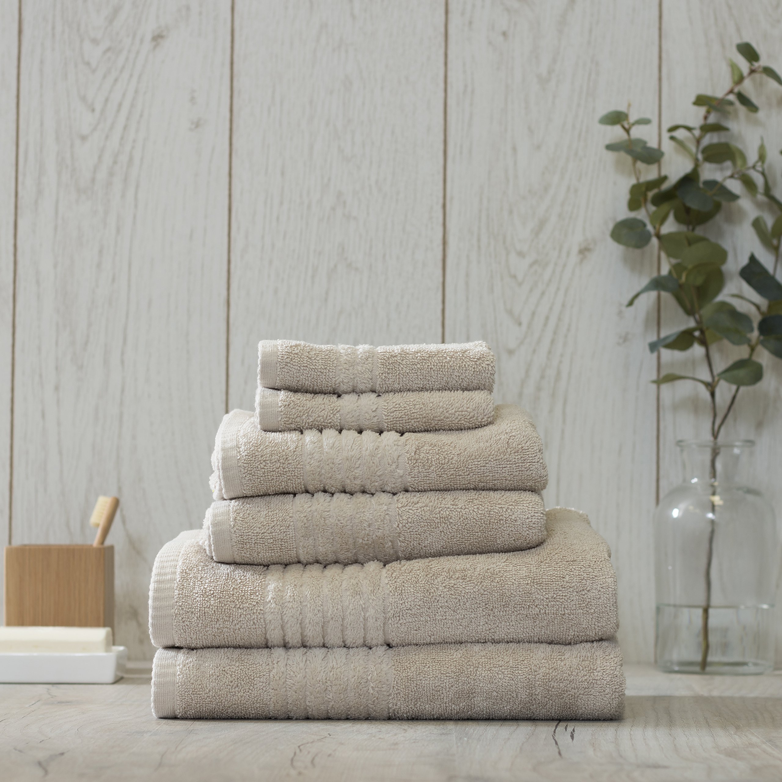 Jeff Banks Home Asciugamano Bale, Cotone, Naturale, 600 gsm, 6 Set