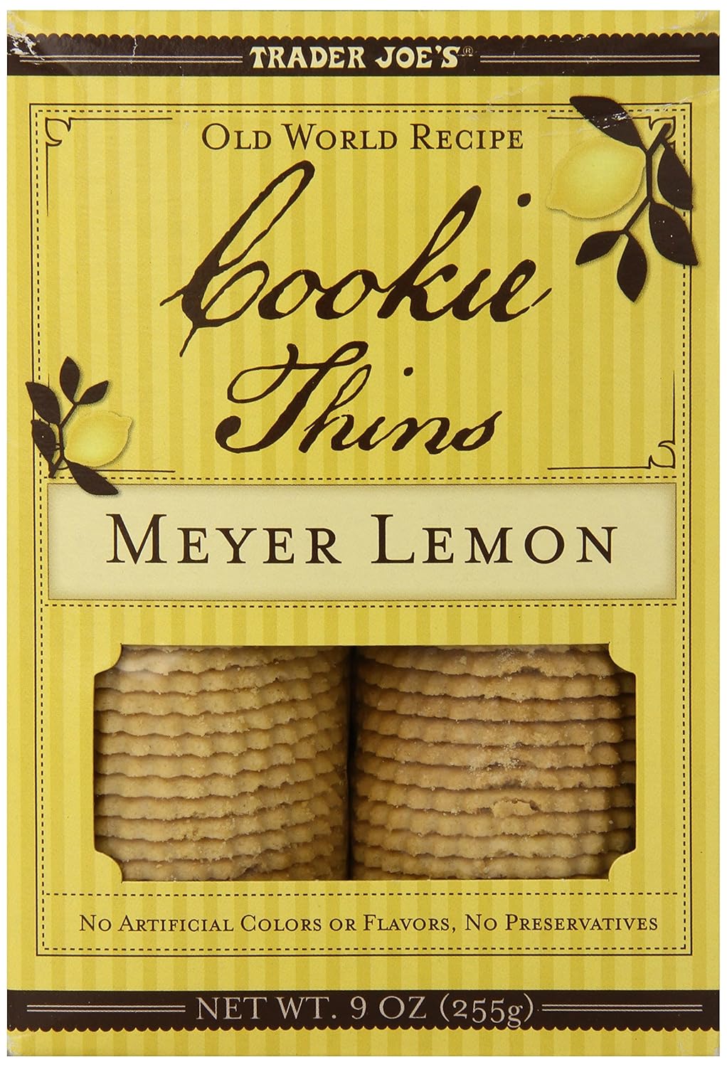 Trader Joe's Meyer Lemon Cookie Thins (Pack Of 2) Shortbread Grocery & Gourmet Food