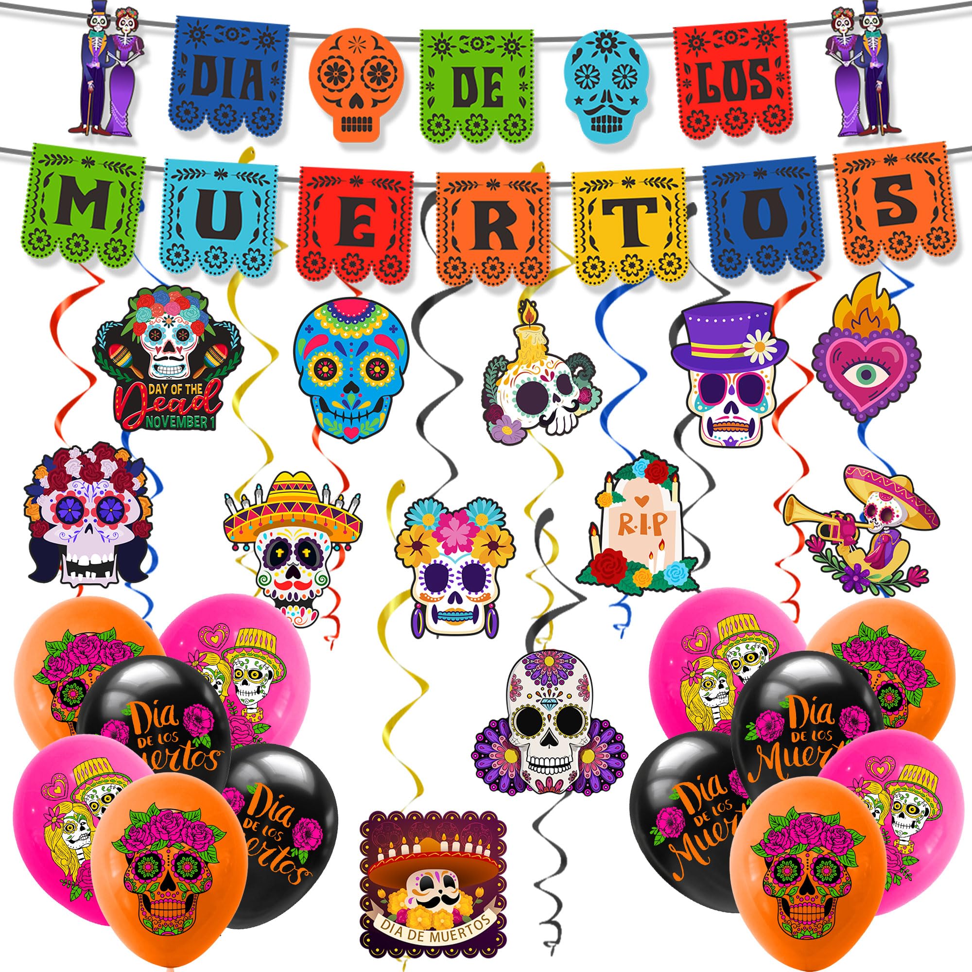 Décoration d'Halloween pour le jour des morts kit complet pour murs vides