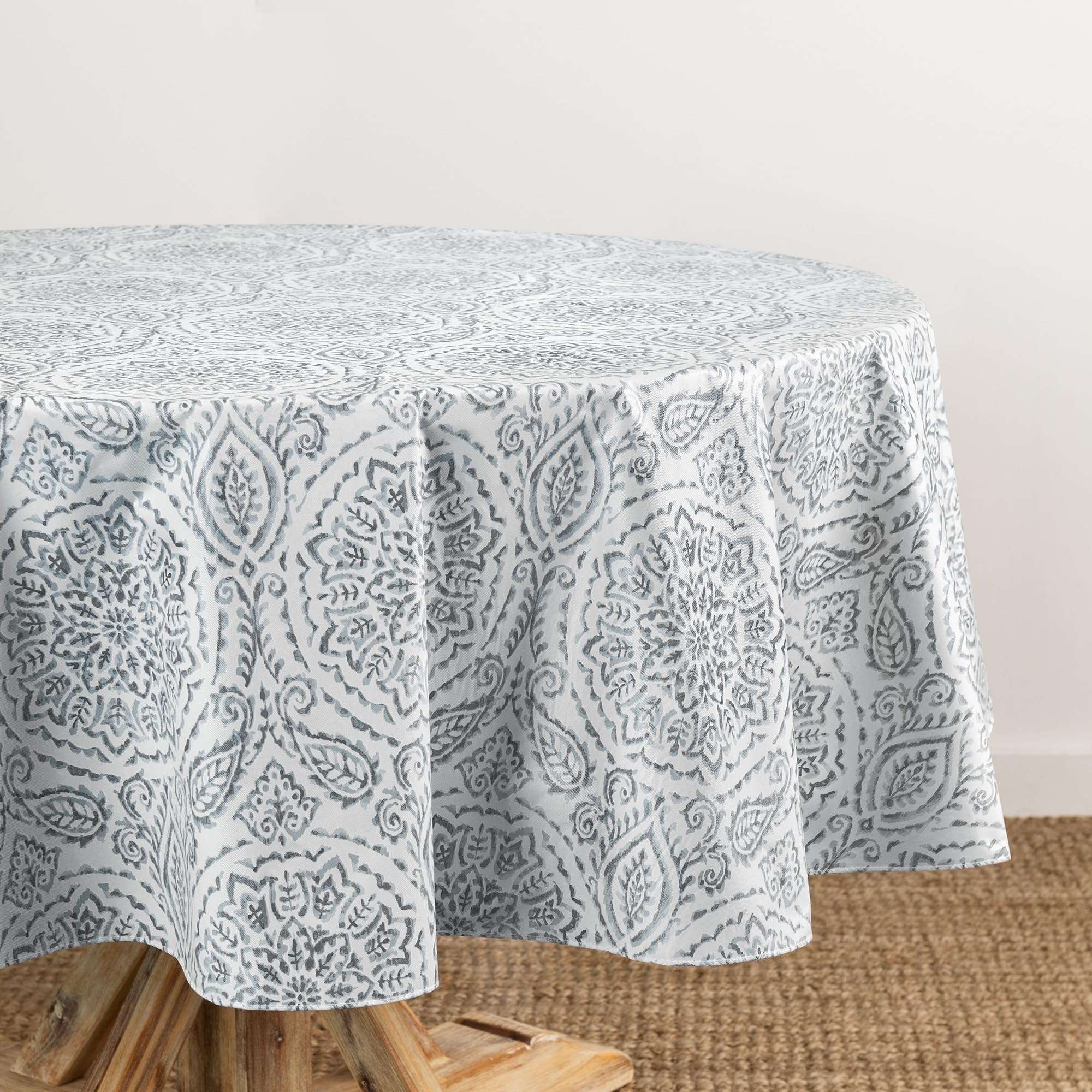 Savannah Boho Paisley Printed Vinyl Tablecloth