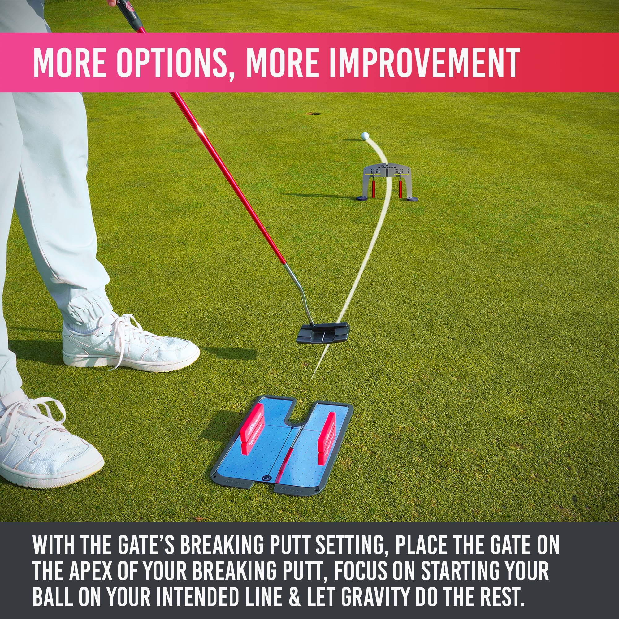 PuttOUT Miroir de putting magnétique avec portail réglable