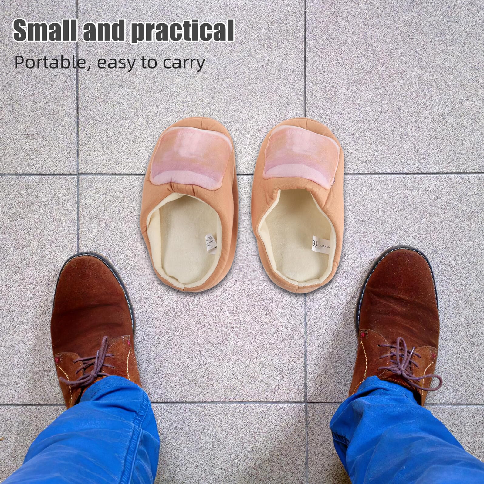 VANZACK Pantofole Divertenti da Donna in Pelliccia Sintetica con Fodera Calda Pantofole Comode da Camera Autunnali e Invernali Scarpe da Casa Originali a Forma di Pane per Feste