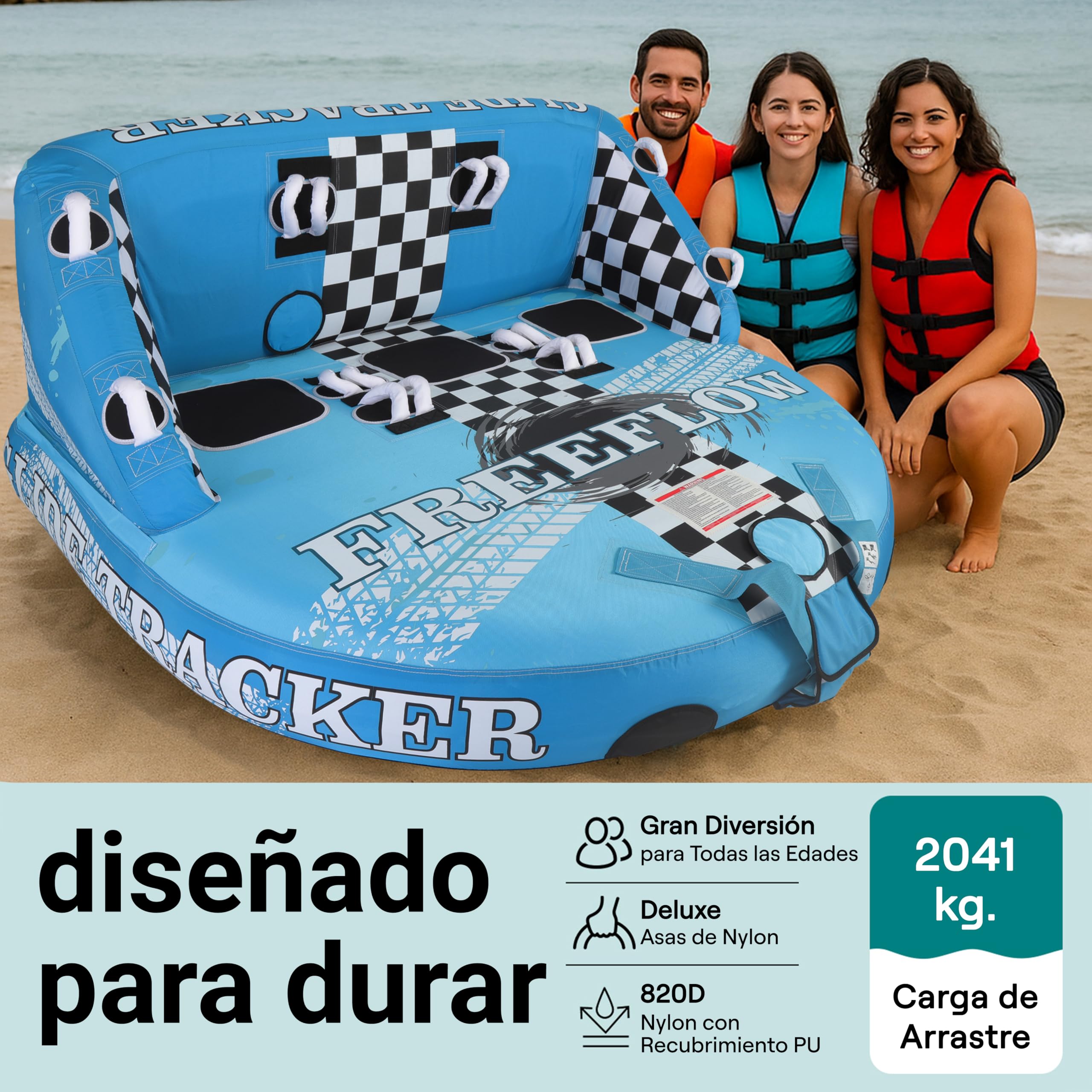 SereneLife Jobe Flotador Arrastre Inflable Deportes Acuaticos Donut Hinchable