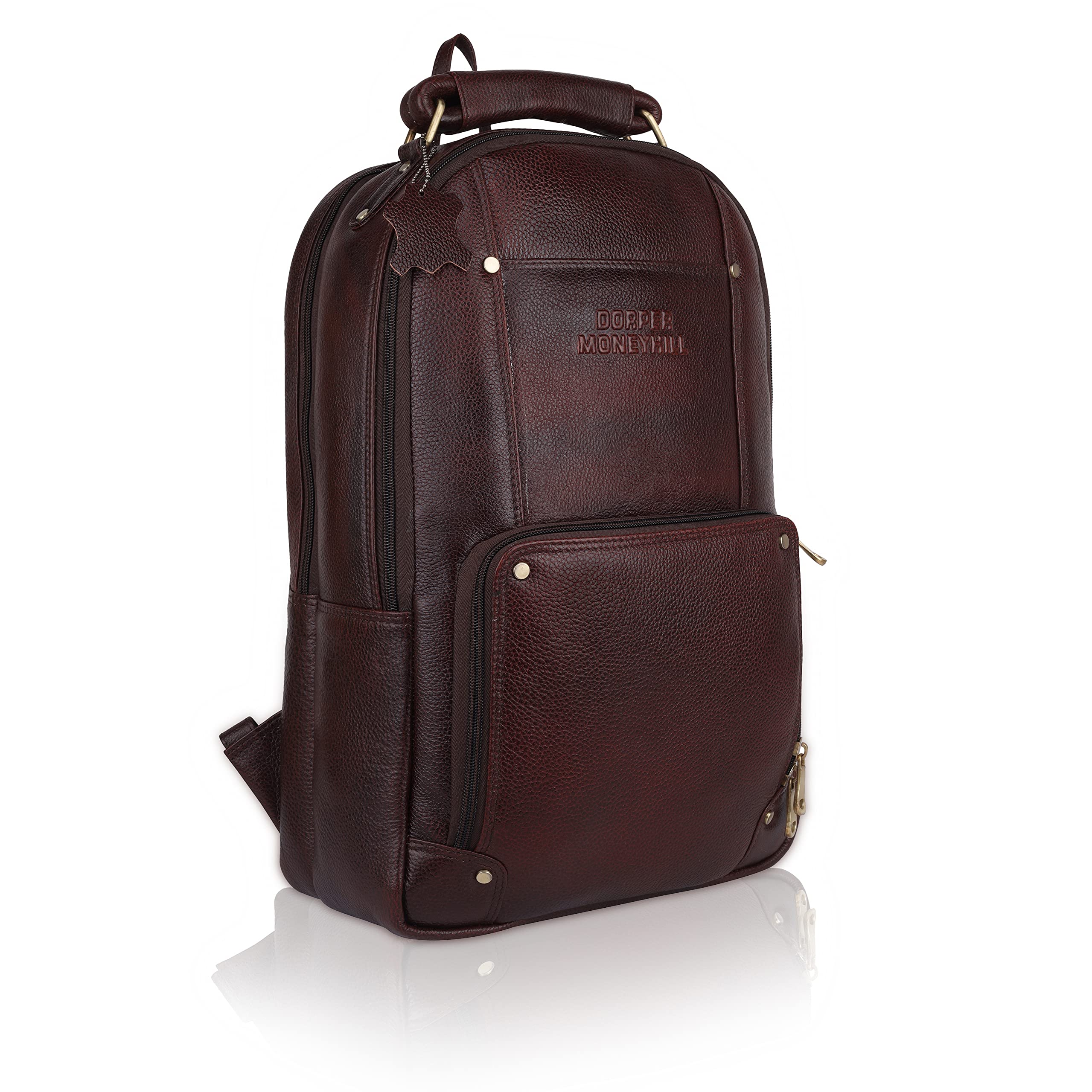 DORPER MONEYHILL Leather Laptop Backpack For Men 18 inch Pure Genuine Leather bag Women Backpack Dimension- H-18 x L-12 x W-7 Inch | Weight- 1.2 KG / 1200 GR (BROWN, Leather) (B0BTPRM68Q) Amazon Price History, Amazon Price Tracker