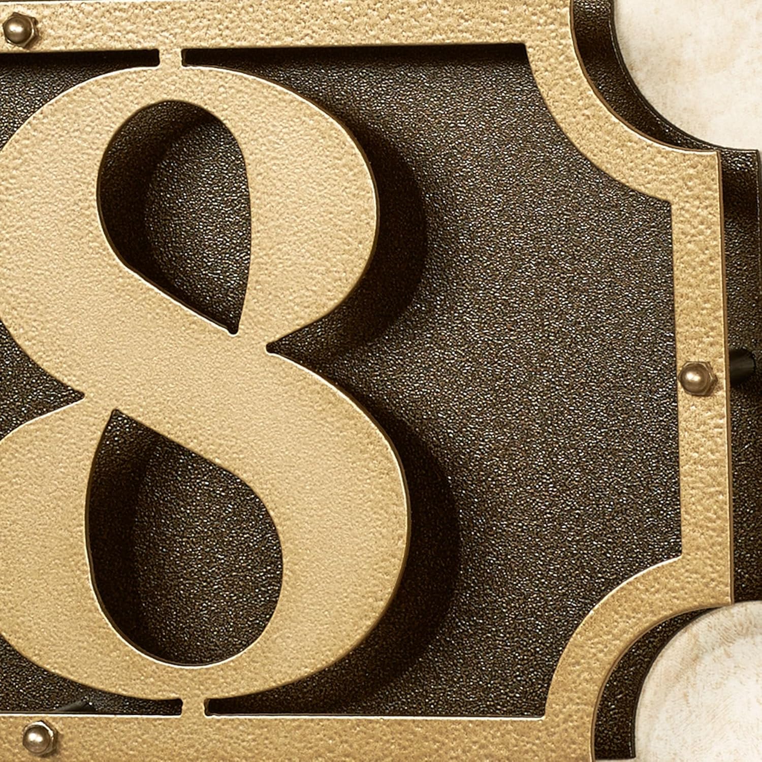 La Casa Metal House Number Wall Art Sign | Tree Emblem | Personalized Address Wall Art for Outdoor | Up To 5 House Numbers | Gold and Bronze Durable Finish