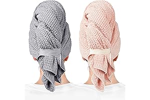 2 Packs Microfiber Quick Drying Hair Towel Wrap for Women with Curly...