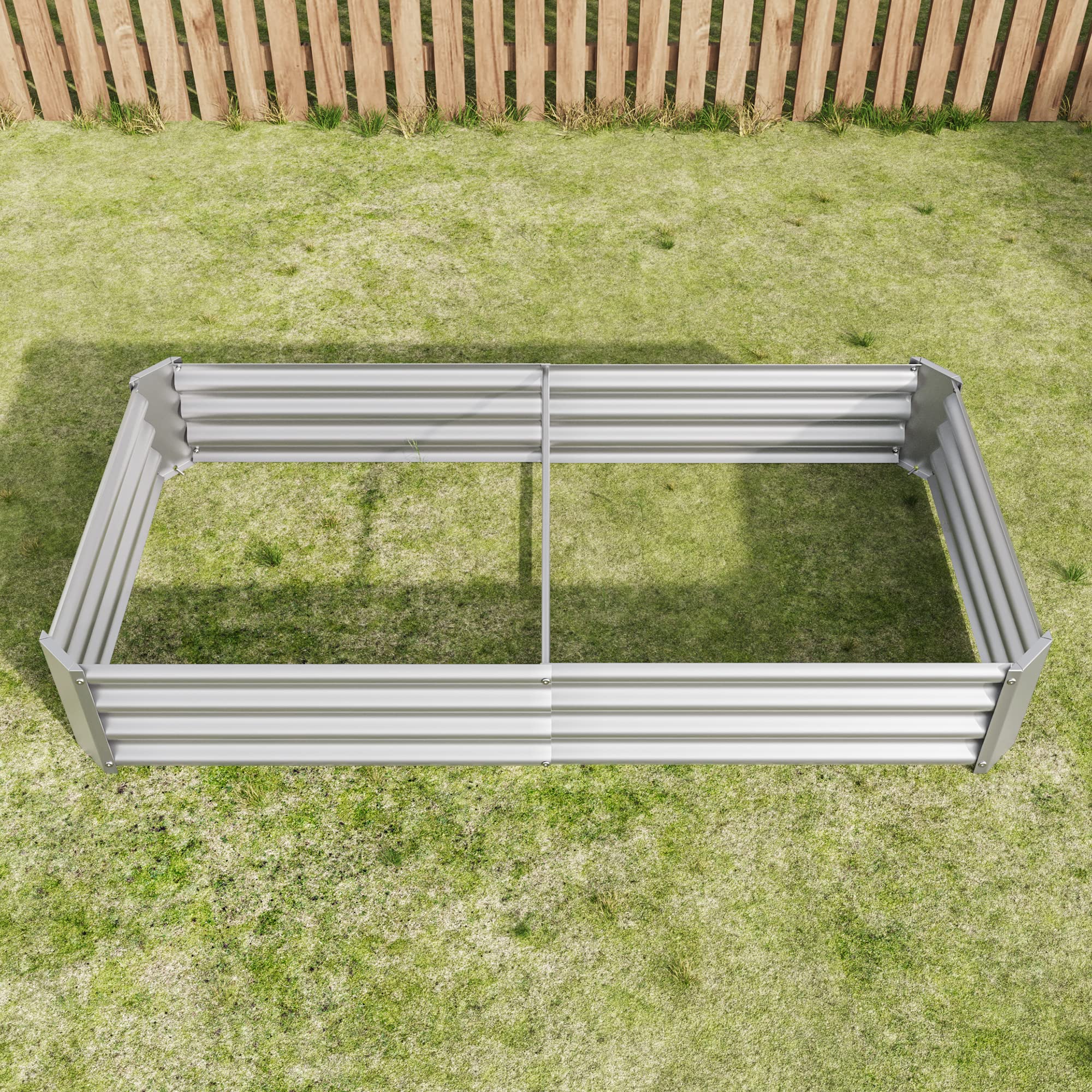 Gecheer Aiuola Rialzata, Letto da Semina in Giardino Lamiera Acciaio Robusta, Struttura Stabile Kit Senza Base, 180x91x30 cm, per Verdure Erbe Aromatiche Fiori Sistema Coltivazione Orto Domestico