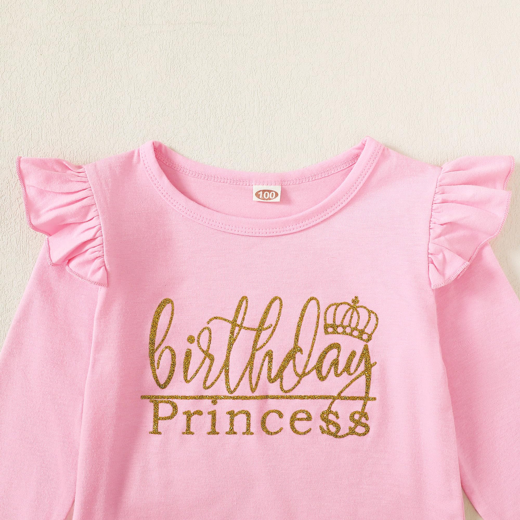 LYSMuch Conjunto de falda tutú de malla de manga larga para niños y niñas pequeñas, A-rosa-largo, 2-3 Years