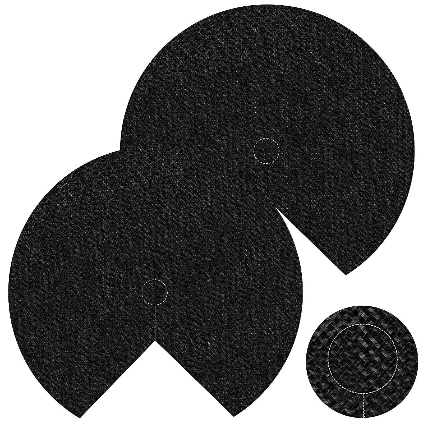 SiliFine2 Pcs Lazy Susan Shelf Liner 26 Inch Non Adhesive Circle Kitchen Liners Non Slip Kitchen Cabinet Liners Mats for Shelf Drawer Refrigerator Cupboard, Black