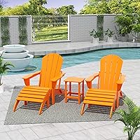 Vista 30 de WestinTrends Malibu - Silla de salón para exteriores, juego de 2 sillas Adirondack con otomana, sillas plegables de madera de polietileno para todo