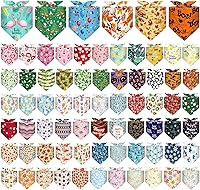 Reginary 72-Pack Holiday Dog Bandanas: Patriotic, Halloween, Christmas, Easter Adjustable Pet Scarves for All Seasons