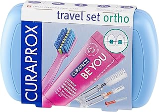 Travel Set Ortho Blue I Includes CS 5460 Travel Toothbrush, 10ml Be You Toothpaste, CPS Prime 07 & 09 Interdental Brushes I Compact Oral Care Kit for On-the-Go