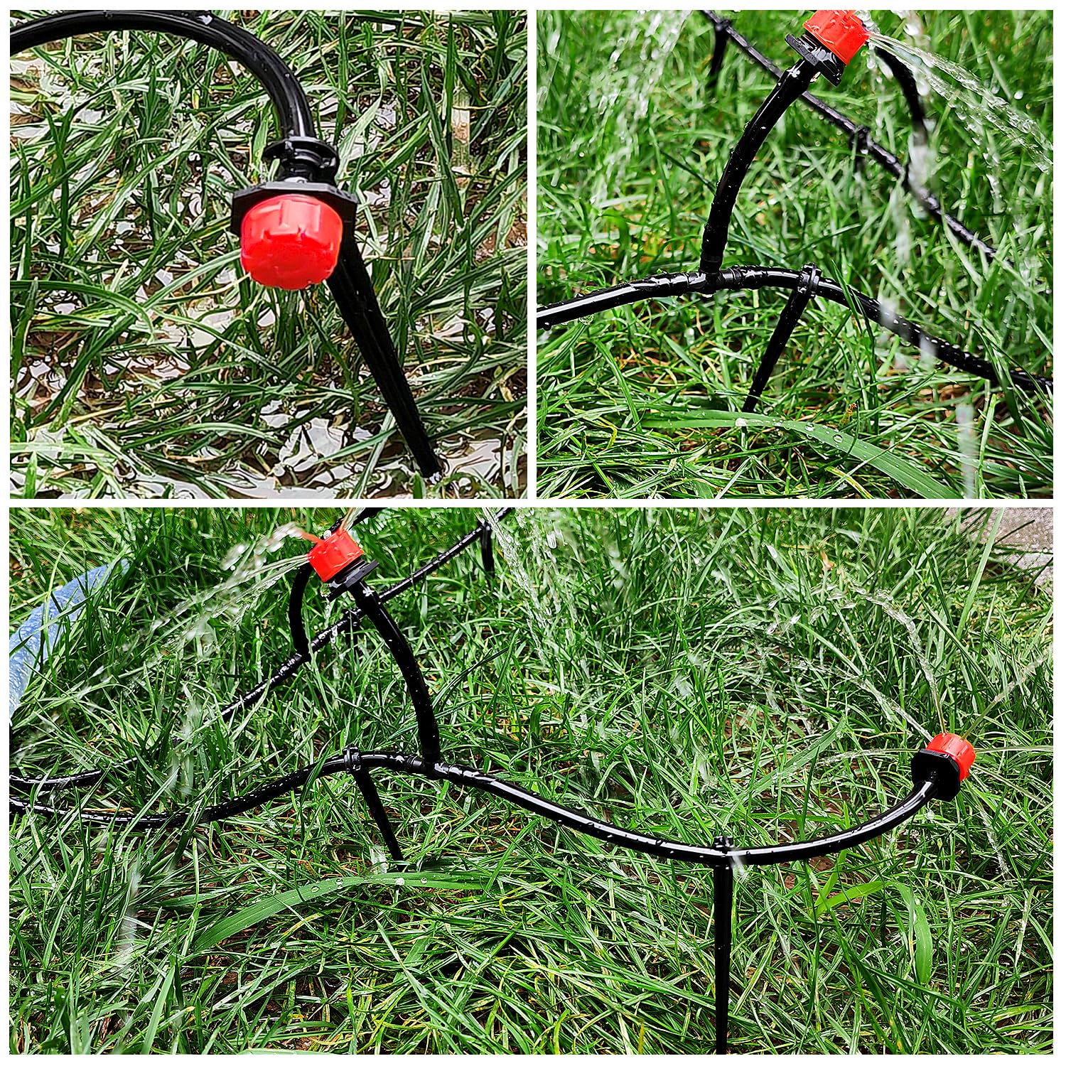 VooGenzek 100 Piezas Estacas de Apoyo para Riego por Goteo, Soporte Tubo Riego Piquetas, Estacas para Manguera de Riego, para Manguera de 4/7mm, para Huertos, Plantas o Macizos de Flores