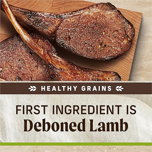 Miniatura 4 de Merrick - Alimento seco para perros con vitaminas y minerales añadidos para todas las razas, 4 libras, cordero