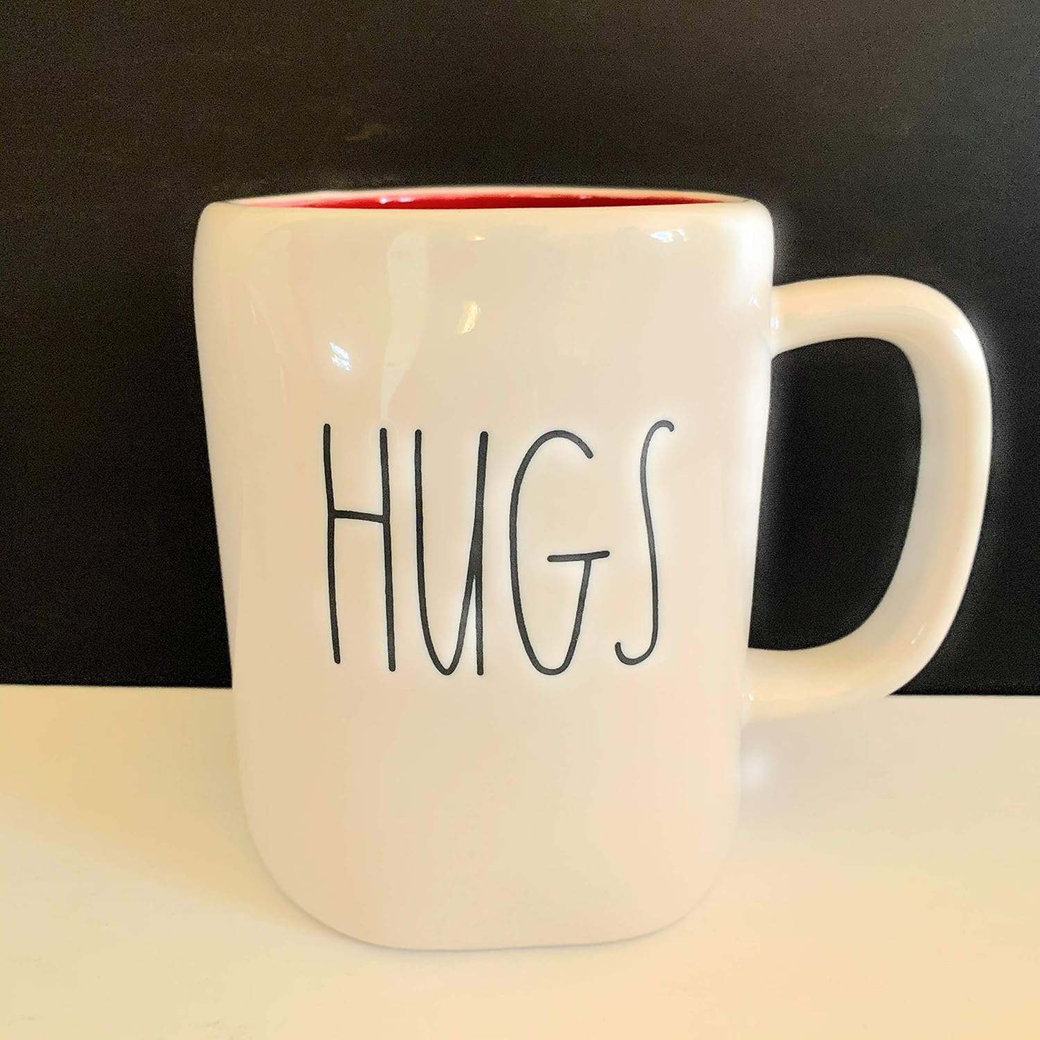 Rae Dunn HUGS - KISSES 2 sided Mug - Ceramic - very rare!