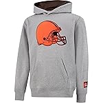 Ultra Game NFL Official Youth Super Soft Hoodie Sweatshirt Pullover - Warm Polyester Blend, Cleveland Browns, Heather Gray, 8